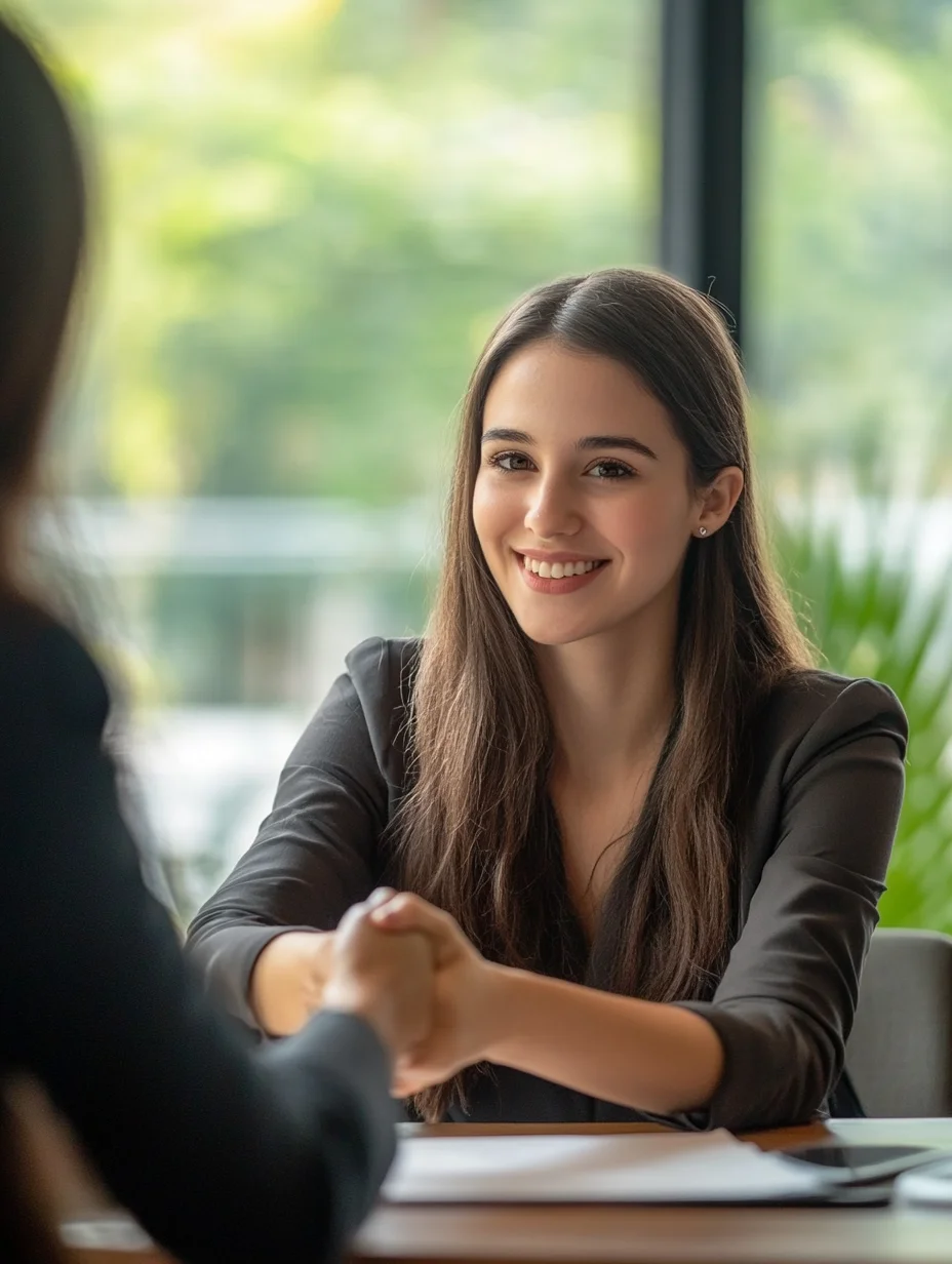 American woman reviewing iou financial personal loan options at home